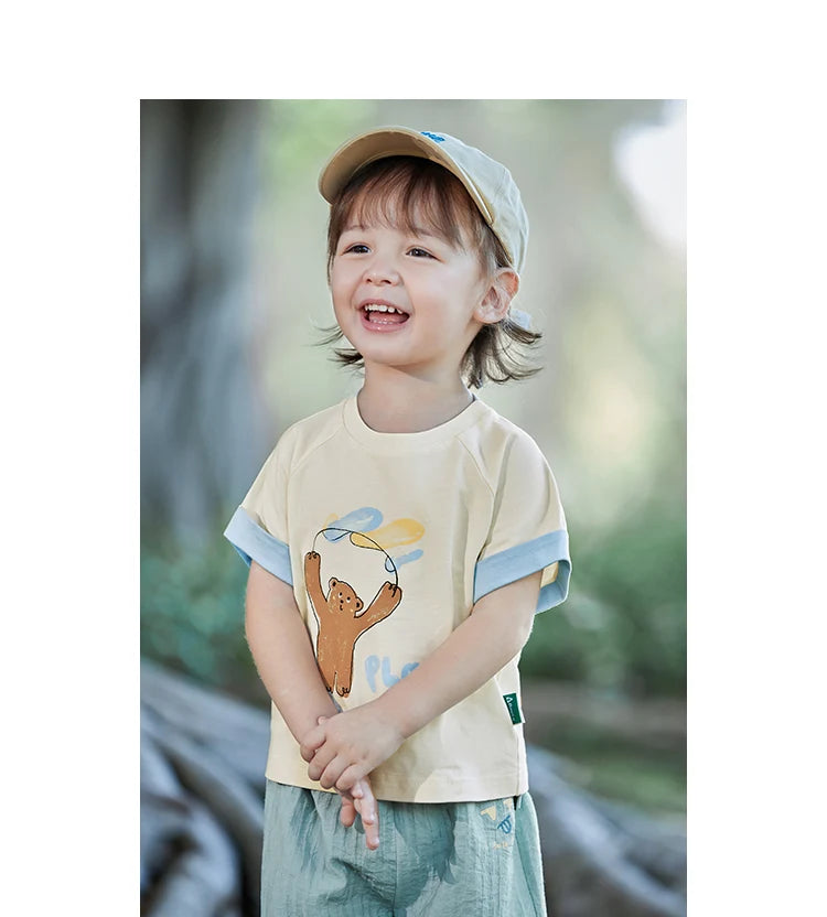Charlie Cute Cartoon Print Casual Pro-skin Tops