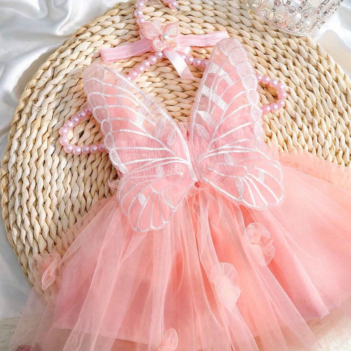 Brynn 2Pcs Newborn Girl Dress with Butterfly Wings