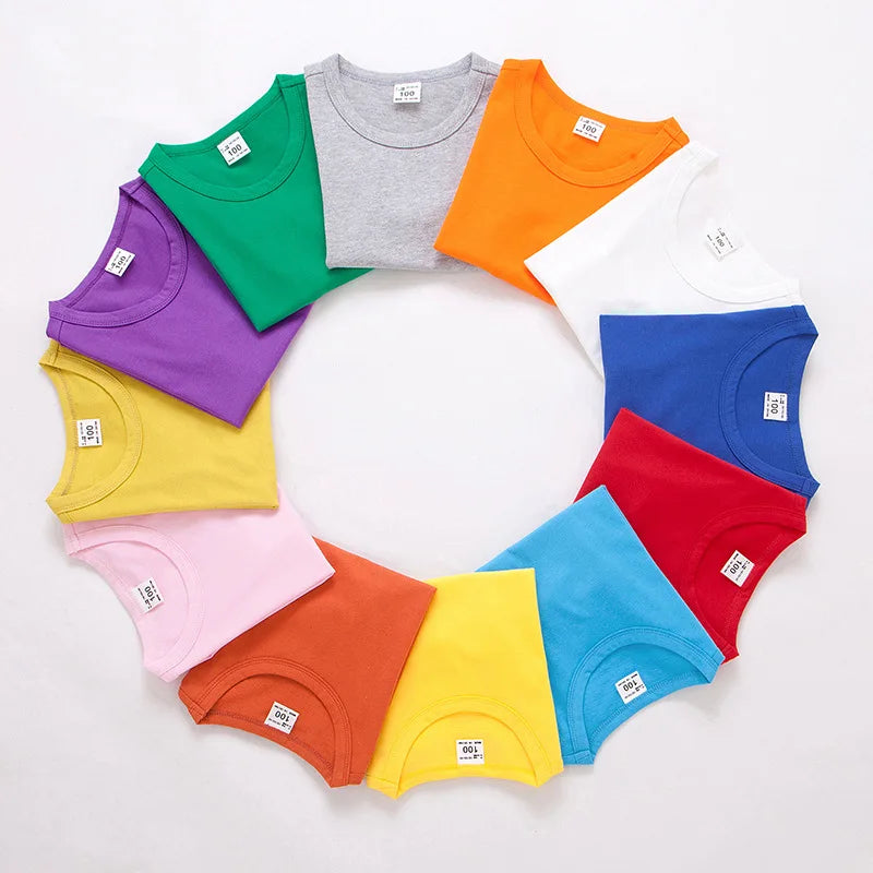 Abigail Summer Kids Sleeve T-Shirt Girls Cotton pure color