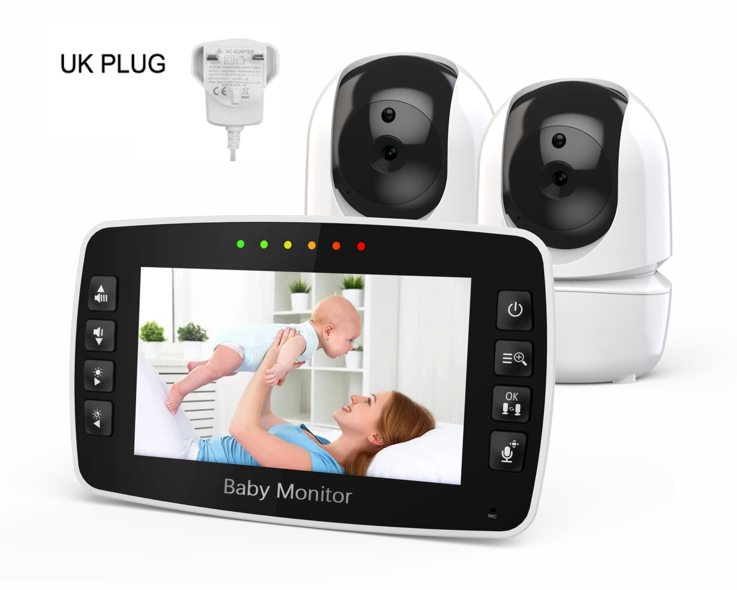 Baby Monitor 4.3 Inch Wireless With PTZ Camera High Security Night Vision - GuGuTon