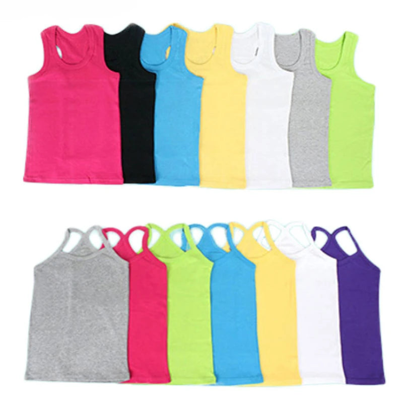 Laia T-shirts Children Summer Outfit Kid Girl Solid Clothes Cotton