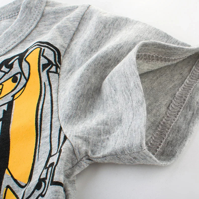 Kaze Cartoon Print Infant Boy Excavator Tees