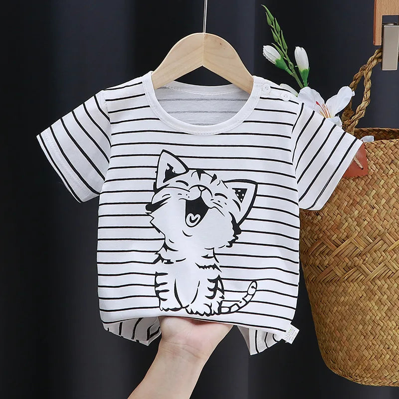 Saul Dinosaur Cat Boys T Shirt Girls Tops