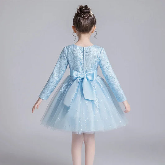 Fashion Flower Girl Dresses for Weddings Lace Long Sleeve Bridesmaid Dress