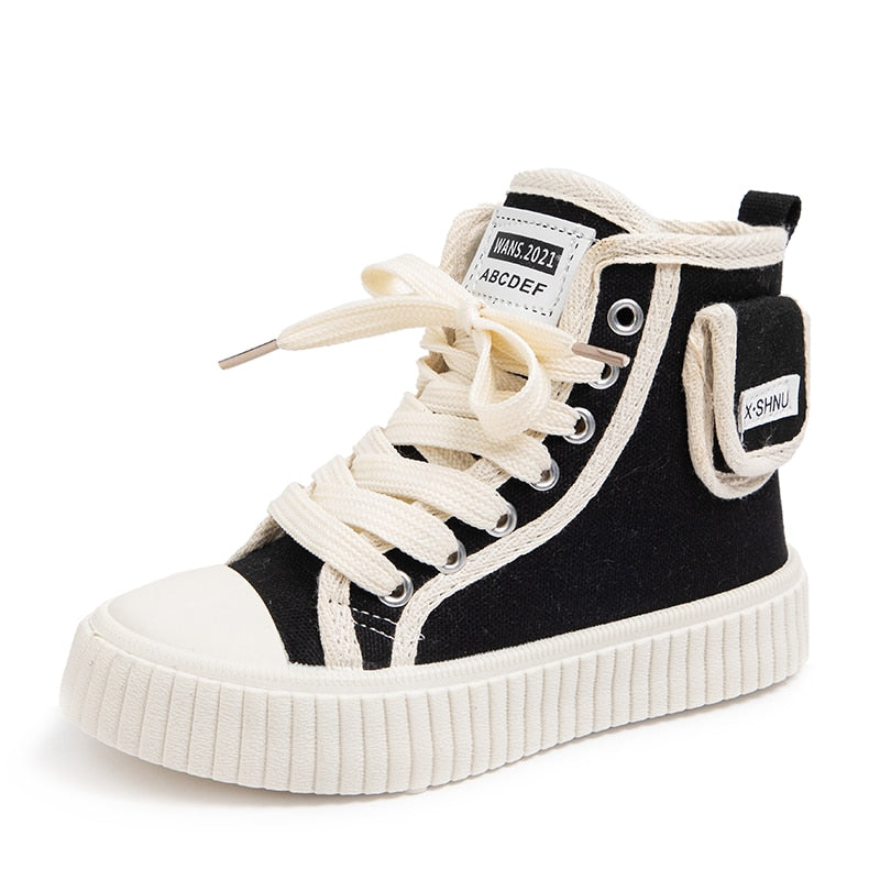 Boys Side Zipper Cute Fashion Children Casual Shoes Platform Simple