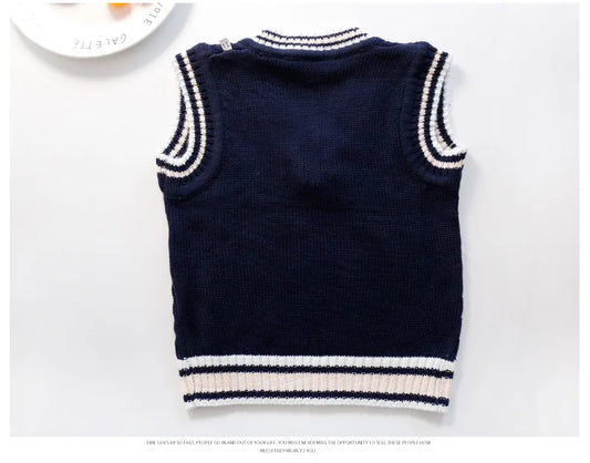 Carlos Knit Vest Thick Sleeveless Sweater - GuGuTon baby store - Baby Fashion - Toddlers Outfits - Babies Outfits - Toddler Clothes - Kids Clothing - Newborn Clothes - Newborn Wear - Kids Wear - Trending Clothes - Trending Outfits - Fall Fashion - Winter Fashion - Girls Clothes - Boys Clothes - Babies Wear - Kids Accessories - KidsWear - Summer Clothes - Summer Fashion - Summer Trend - Falls Sweaters - Tops - Bottom - Jeans - Blouse - Dresses - Newborn Dresses - Toys