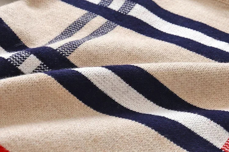 Lebron Jacquard Striped Pullover Knitted Sweater