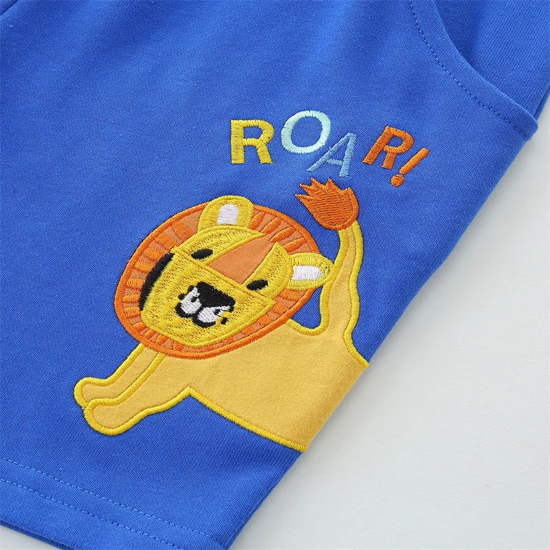 Camilo Lion Embroidery Children's Shorts For Boys