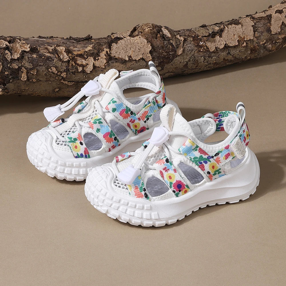 2025 New Summer Children Sandals For Girls Mesh Breathable Kids Sport Shoes Soft Sole Toddler Girls Beach Sandals EU 21-30