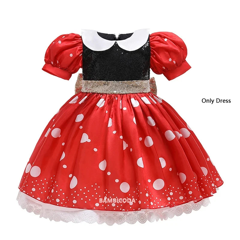 Girl Dress Cartoon Clothes Summer Costume Cosplay Princess Fancy Bow girl dress