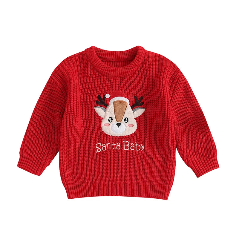 Jeison Reindeer Pattern Crew Neck Sweater
