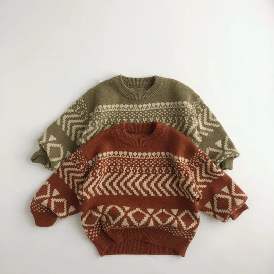Paolo Geometric Knitted Sweater - GuGuTon baby store - Baby Fashion - Toddlers Outfits - Babies Outfits - Toddler Clothes - Kids Clothing - Newborn Clothes - Newborn Wear - Kids Wear - Trending Clothes - Trending Outfits - Fall Fashion - Winter Fashion - Girls Clothes - Boys Clothes - Babies Wear - Kids Accessories - KidsWear - Summer Clothes - Summer Fashion - Summer Trend - Falls Sweaters - Tops - Bottom - Jeans - Blouse - Dresses - Newborn Dresses - Toys