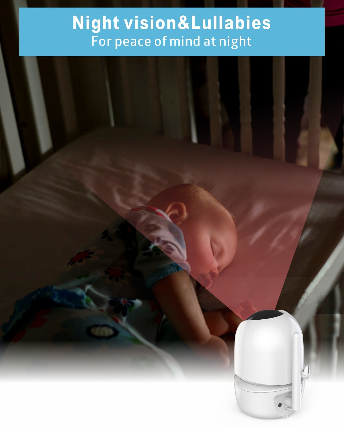 Baby Monitor 4.3 Inch Wireless With PTZ Camera High Security Night Vision - GuGuTon