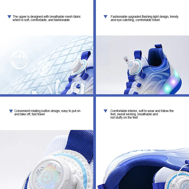2 Wheels Children's Led Light Roller Skate Shoes