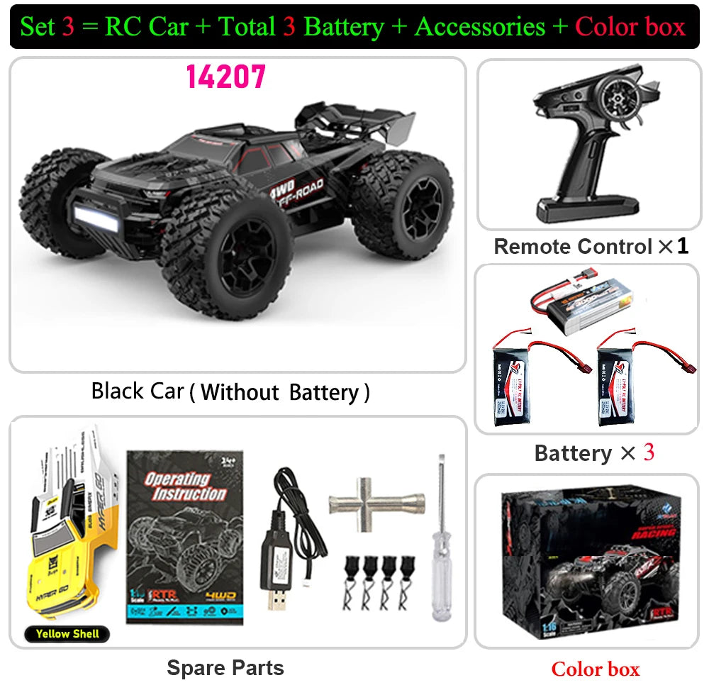 MJX Hyper Go 14207 14208 1/14 Brushless RC Car 2.4G 4WD Electric High Speed Off-Road Remote Control Drift Monster Truck for Kids