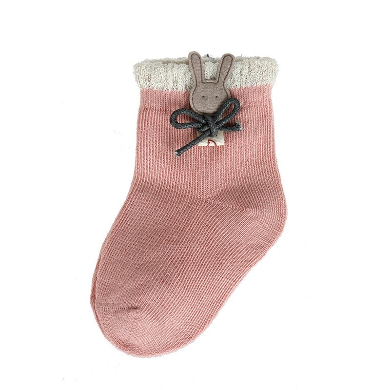 Cartoon socks for newborns in cotton and for children
