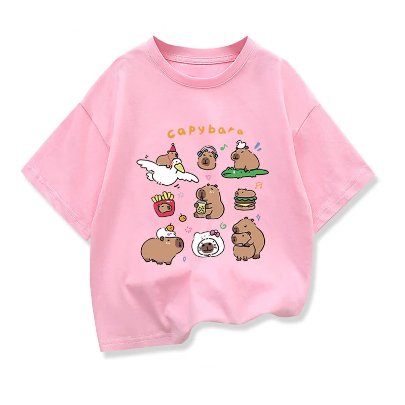 Ethan Cute Capibara Short Sleeve Tees