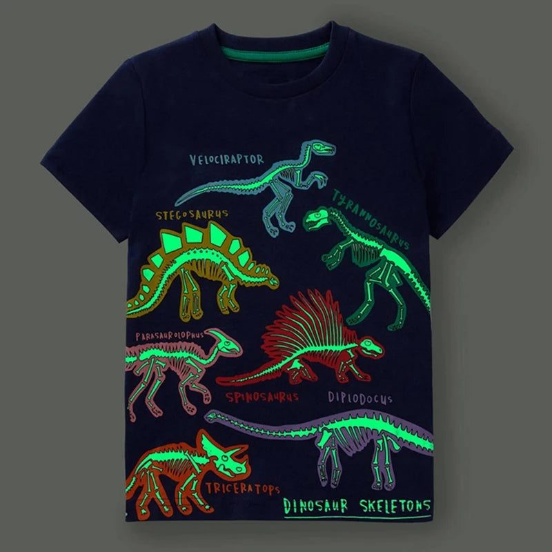 Fernando Dinosaurs Short Sleeve Pullover Tops