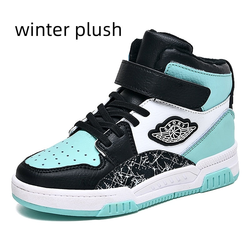 Four Seasons Kids Sneakers Boys Skateboard Shoes High
