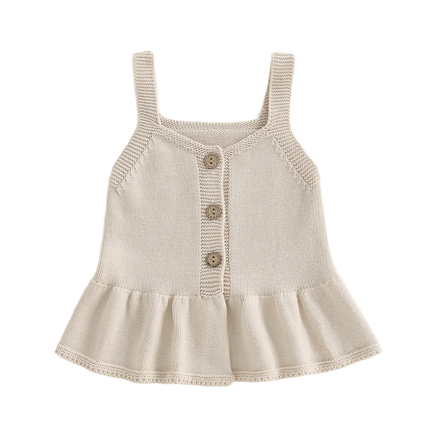Ana Adorable V Neck Sleeveless Ruffled Top