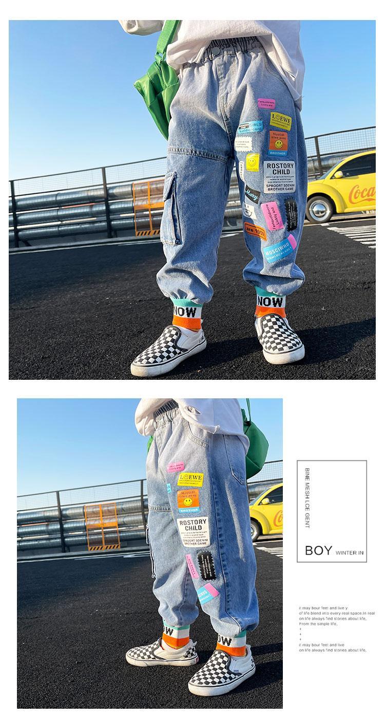 Vladi New Fashion Patchwork Teen Boy Clothes Kids Denim