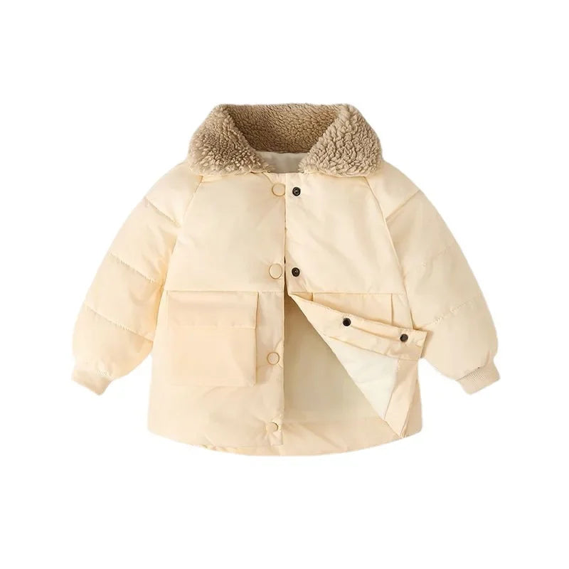 Regina Girl Jacket Winter Rabbit Fur Collar Comfortable