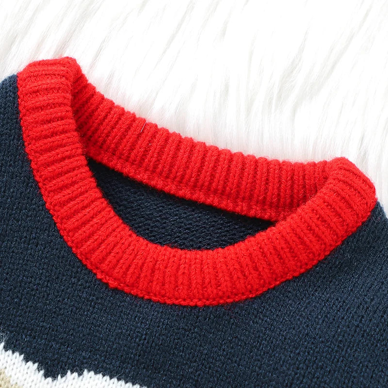 Josh Teddy Bear Print Long Sleeve Sweater
