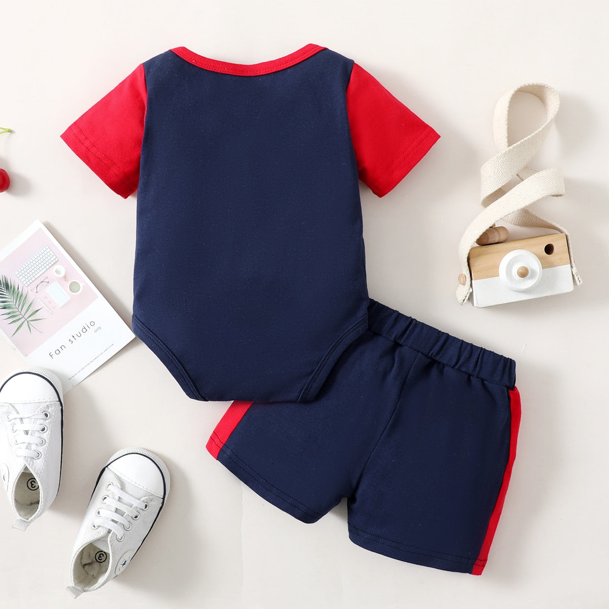 Cameron Boys Letter Sleeve Clothes Set and Summer Suit - GuGuTon