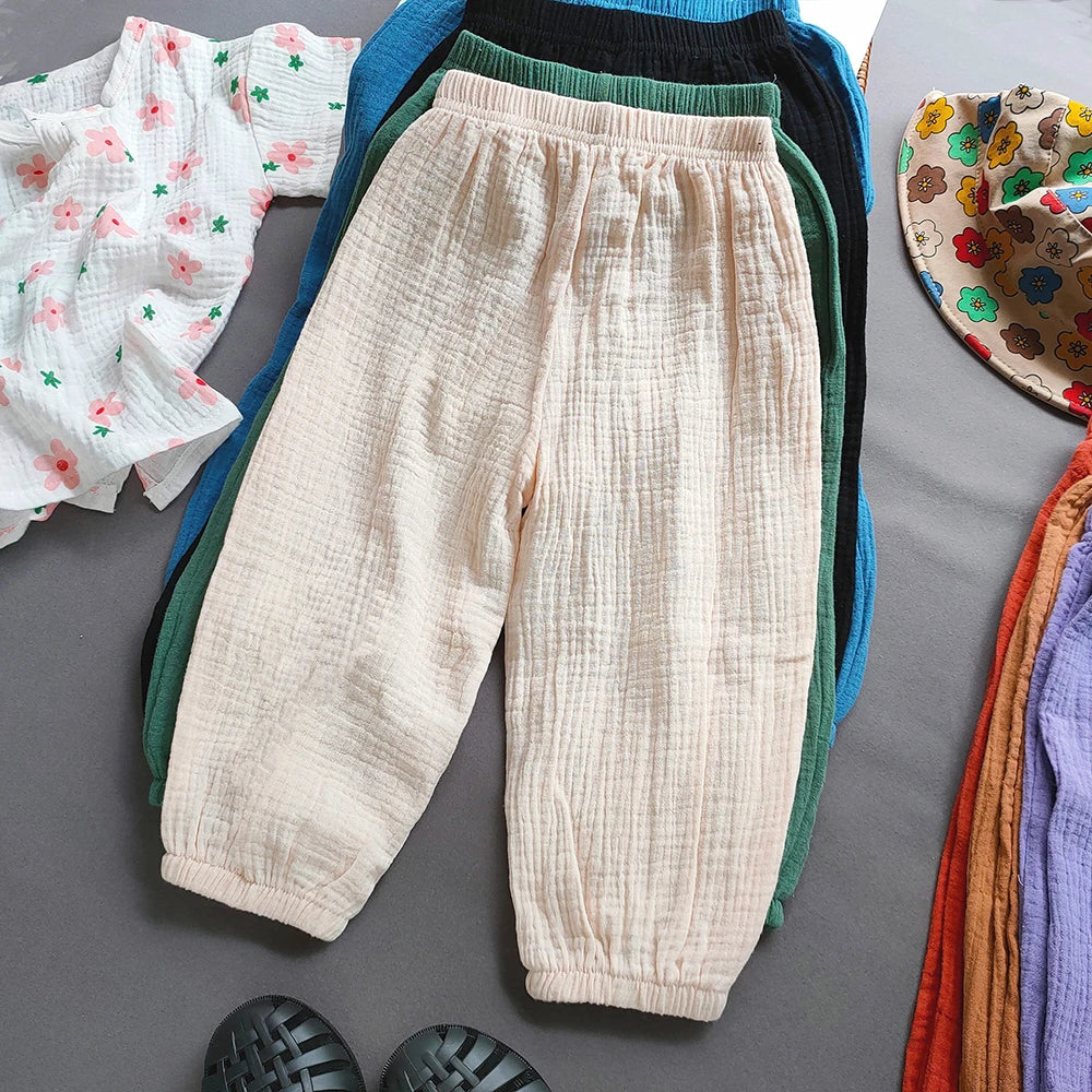 Álvaro Cotton Linen Pants Casual Baby Kids Loose Harem Pants