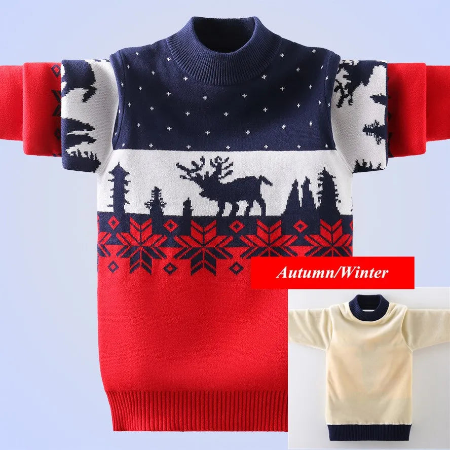 Teodoro Pattern Kids Warm Pullover Sweaters