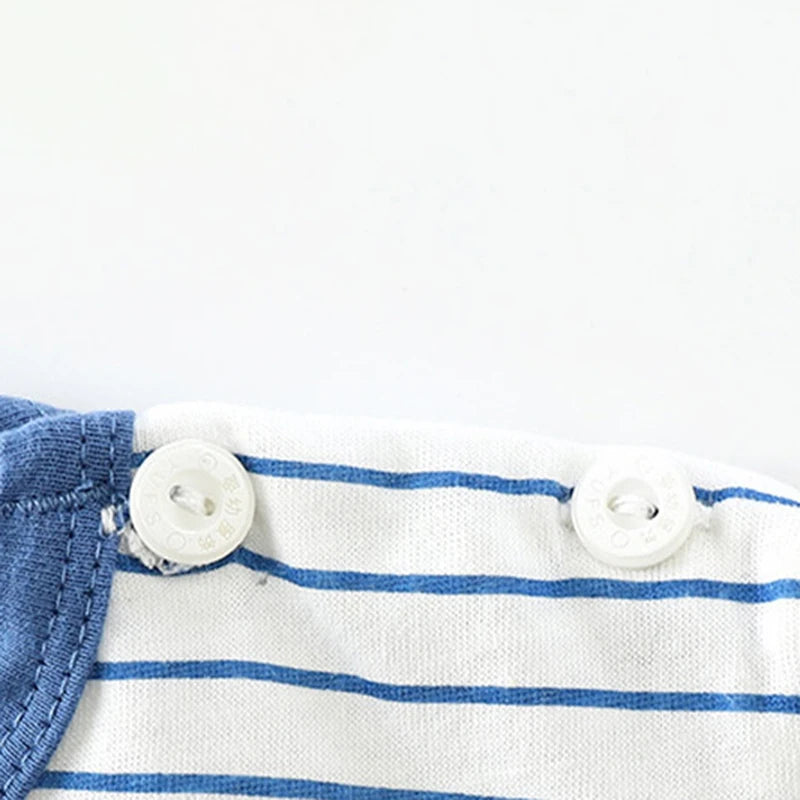 Leo Striped Letter Print Cotton Short-Sleeved Tops