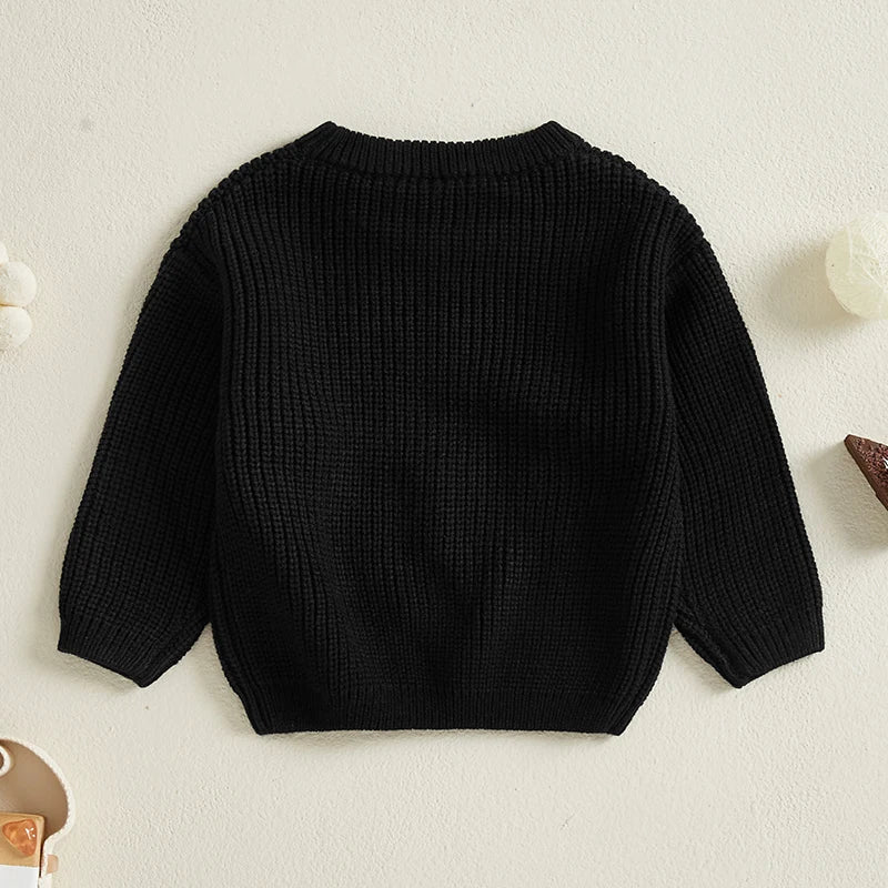 Oscar Round Neck Letter Embroidery Sweater