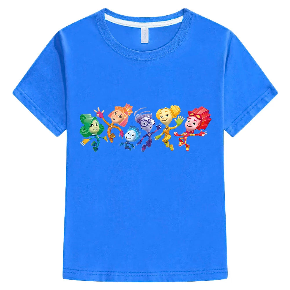 Lisandro Round Neck Loose Cute Print Tees