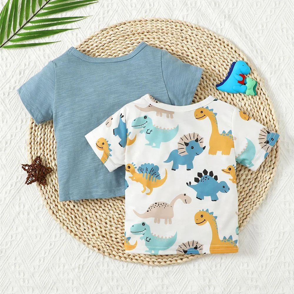 Luca Cute Dinosaur Short Sleeve Casual T-shirt