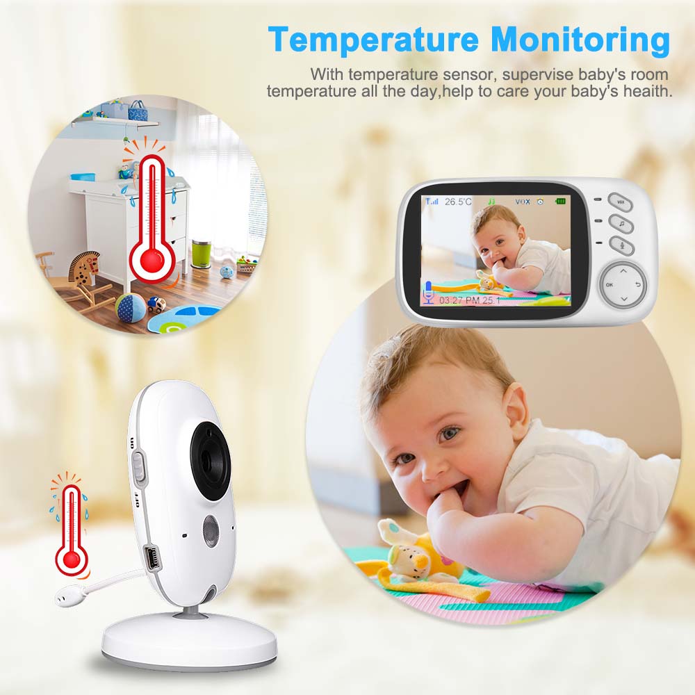 Video Baby Monitor 2.4G Two Way Audio Night Vision Video Surveillance - GuGuTon