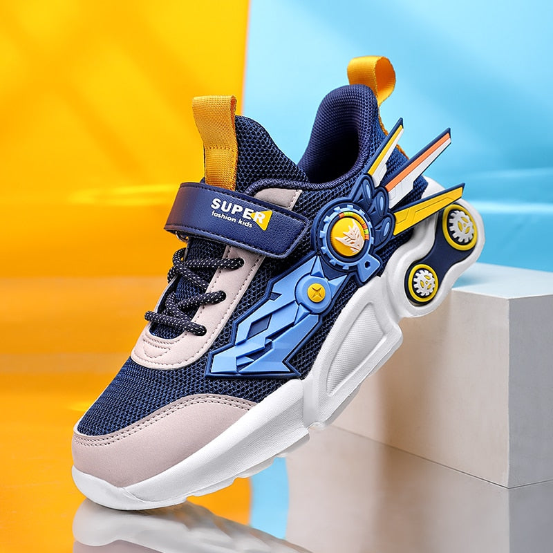 Autumn Mesh Mecha Sneakers Boys Running Sneakers Shoes - GuGuTon