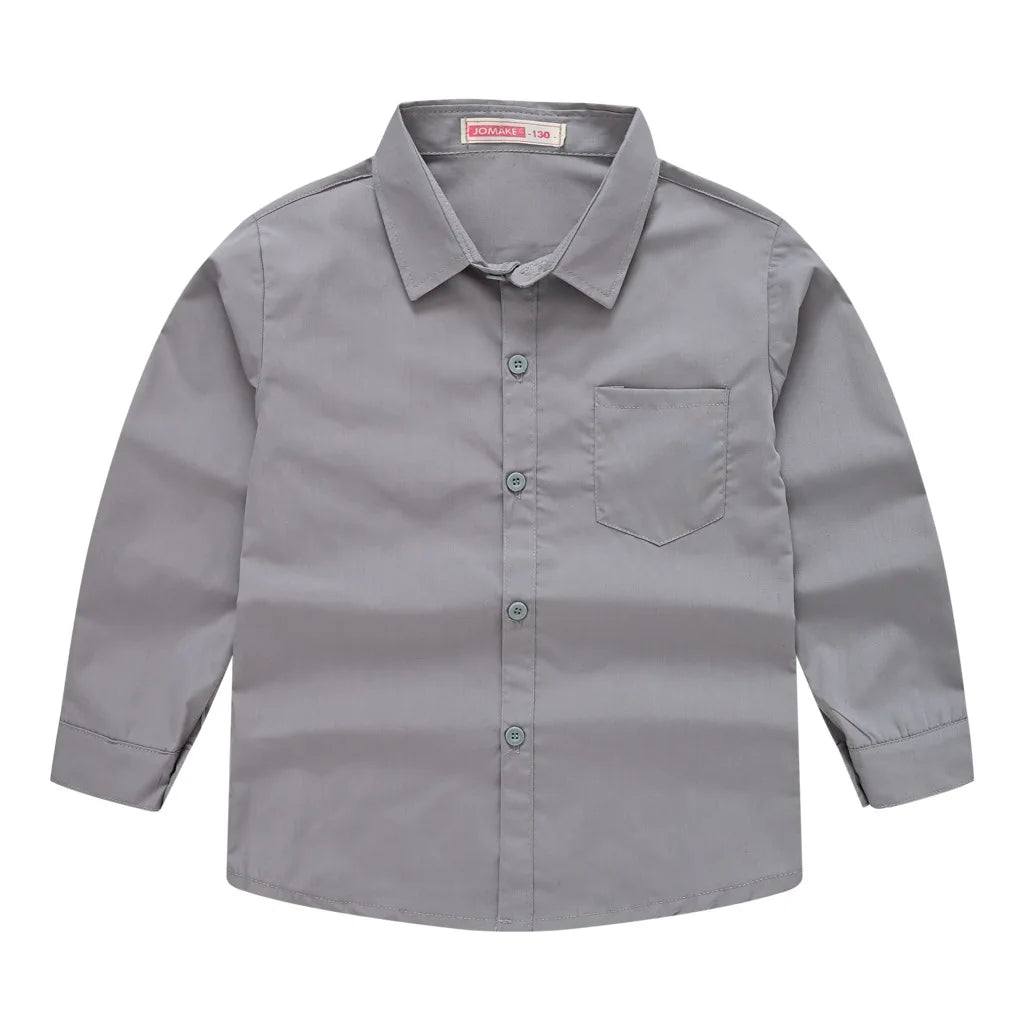 Renso Cotton Boy Long Sleeve Solid Shirt