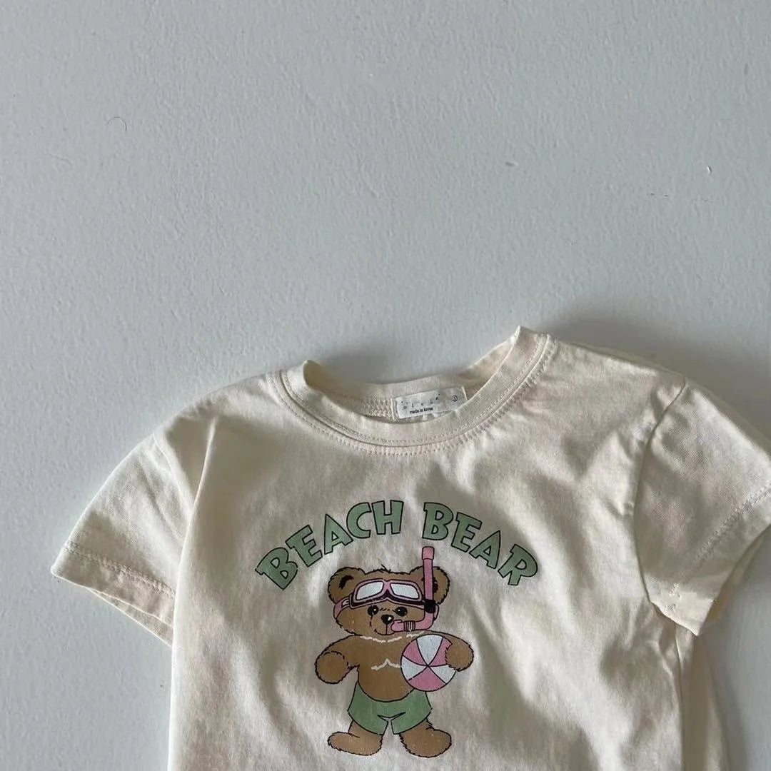 Lucas Short Sleeve Infant Bear Cotton Casual T Shirt
