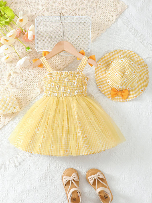 Luna Baby Girl Summer Dress with Hat for 0-3 Years