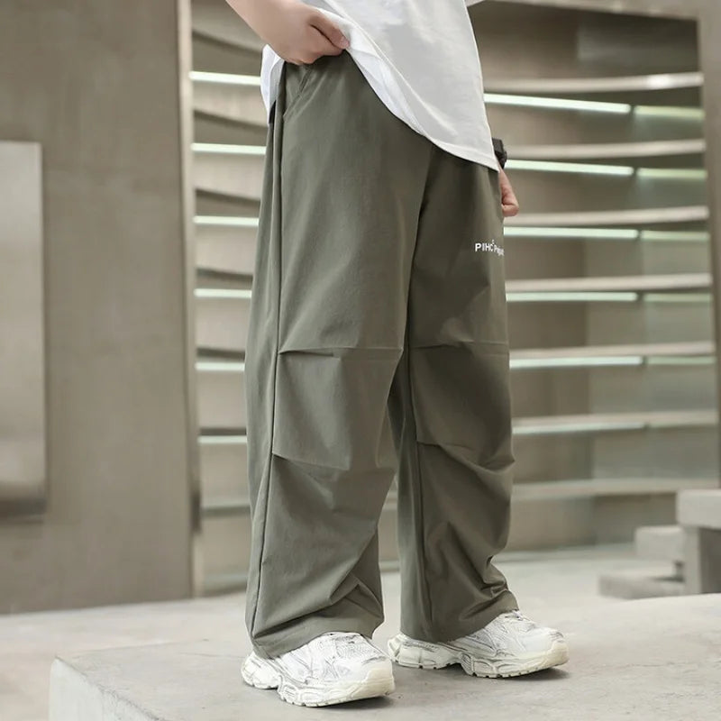 Manuel Casual Sports Style Loose Wide Straight Pants Children