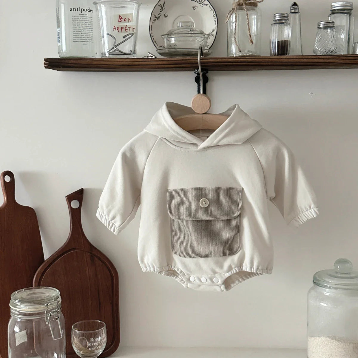 Solo Pocket Hooded Bodysuit