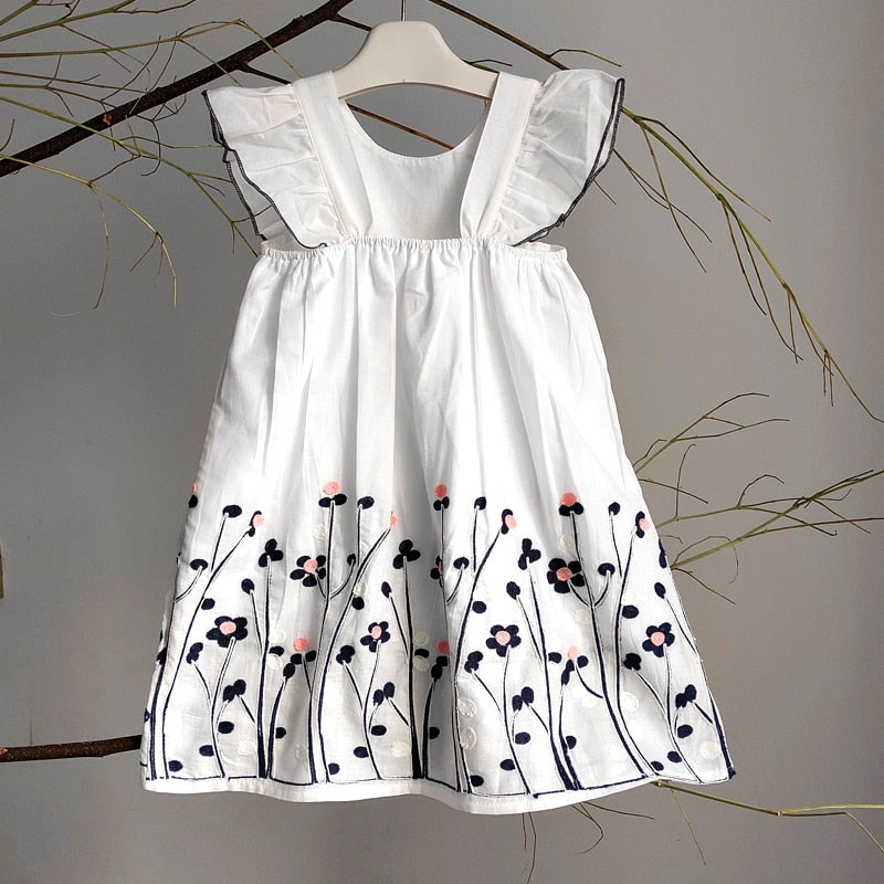 Elena Baby Girl Summer Dresses White Princess Clothes Casual - GuGuTon