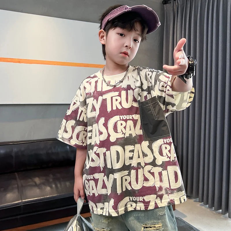 Tailer Summer Boys Cotton Children Tees