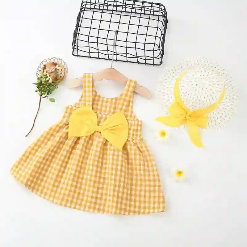 Etta Baby Girl Summer Party Dress with Bow Set for Ages 0-3