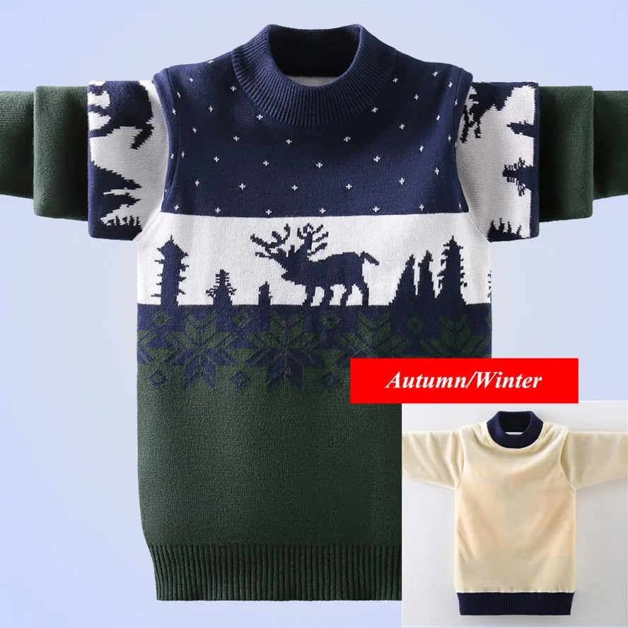Teodoro Pattern Kids Warm Pullover Sweaters