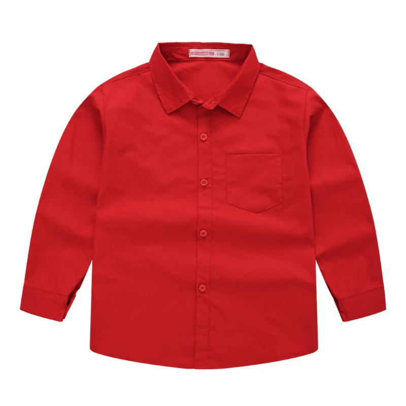Renso Cotton Boy Long Sleeve Solid Shirt