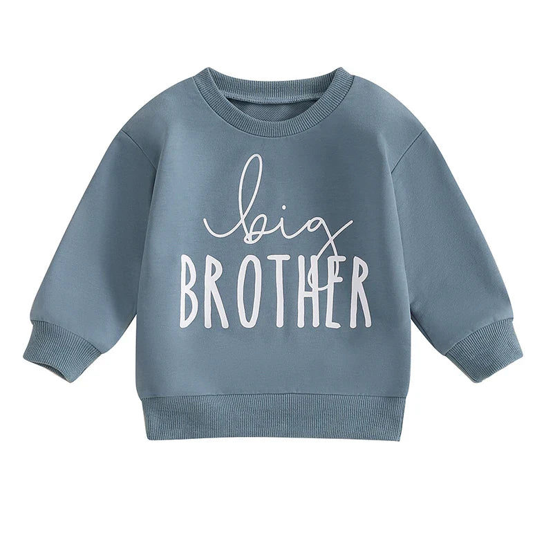 Jeison Toddler Boys Big Brother Letter Print Long Sleeve Pullover