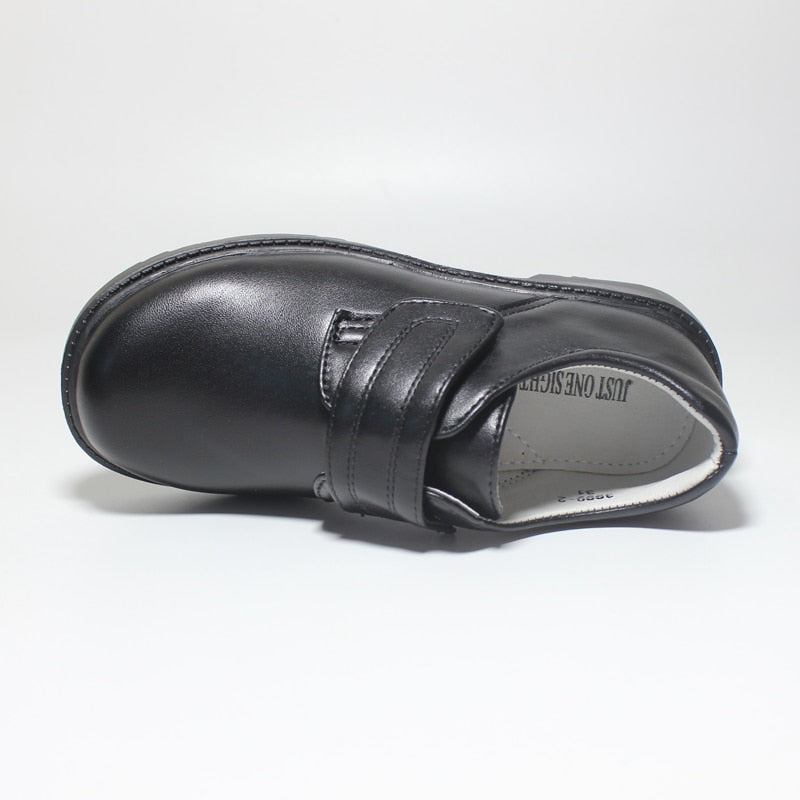 Kids For Boys Black PU Leather School Shoes Touch - GuGuTon