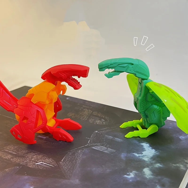 6Pcs Dinosaur Transformer Robot Toy - Color Changing, Easter Eggs, Holiday