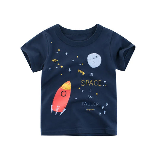 Daniel Cotton Space Summer Cartoon Tees - GuGuTon baby store - Baby Fashion - Toddlers Outfits - Babies Outfits - Toddler Clothes - Kids Clothing - Newborn Clothes - Newborn Wear - Kids Wear - Trending Clothes - Trending Outfits - Fall Fashion - Winter Fashion - Girls Clothes - Boys Clothes - Babies Wear - Kids Accessories - KidsWear - Summer Clothes - Summer Fashion - Summer Trend - Falls Sweaters - Tops - Bottom - Jeans - Blouse - Dresses - Newborn Dresses - Toys
